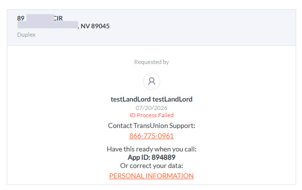 TransUnion App ID identity verification failure